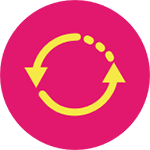 yellow animated cycle icon